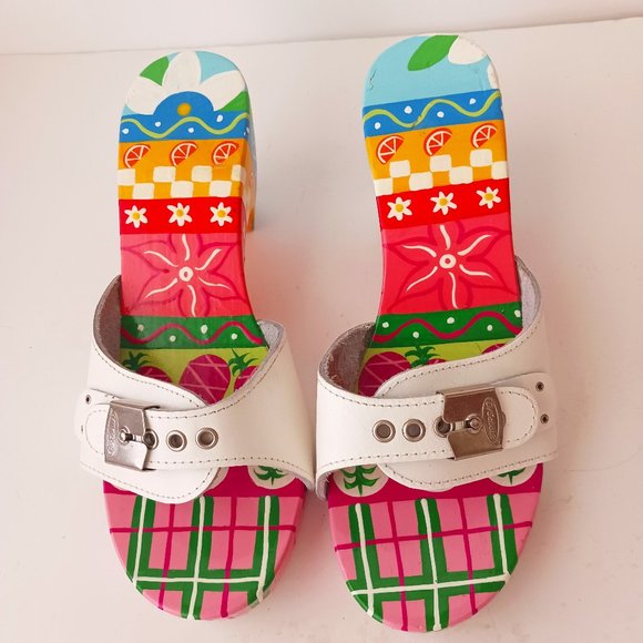 painted dr scholls sandals